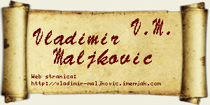 Vladimir Maljković vizit kartica